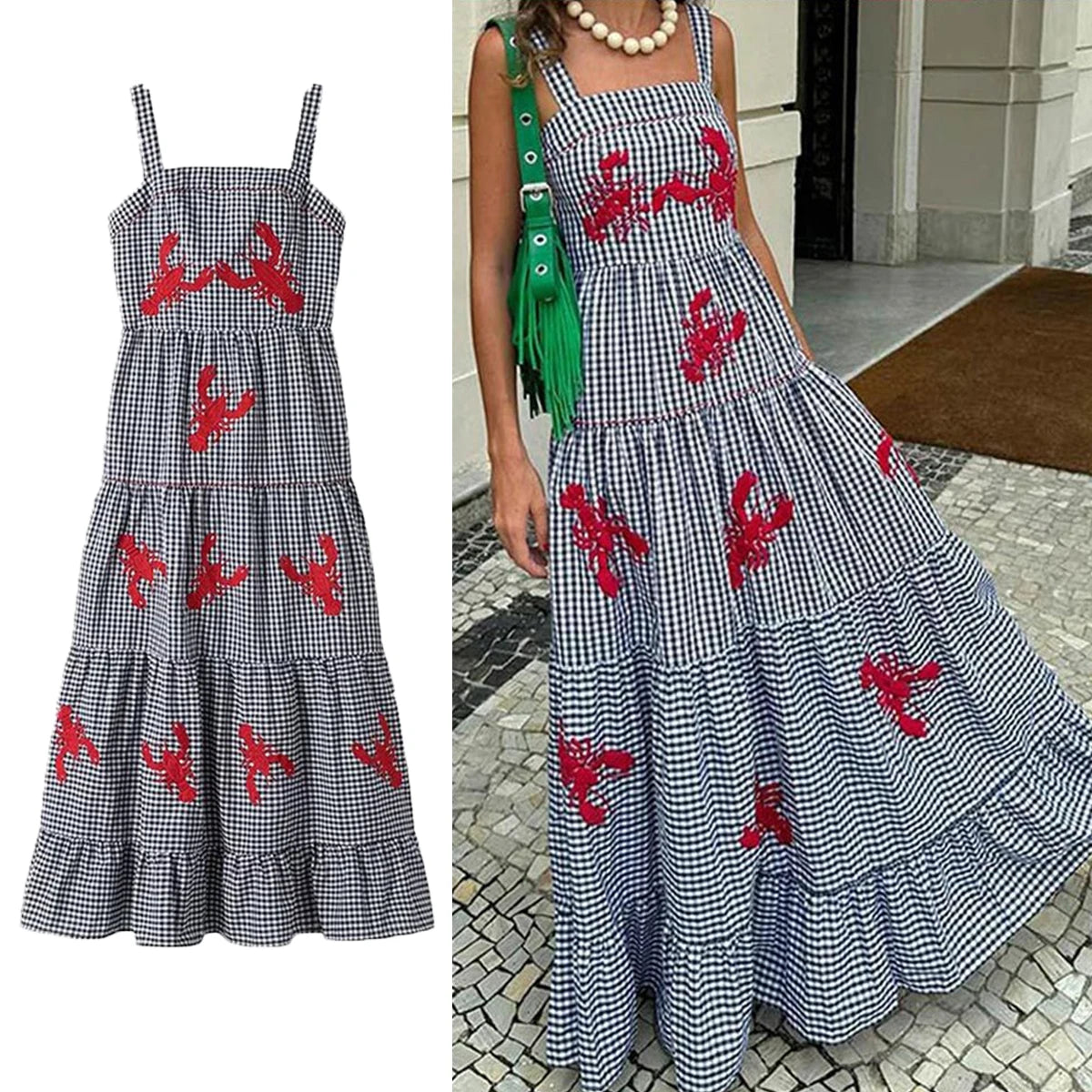 Vintage Embroidery Maxi Dress