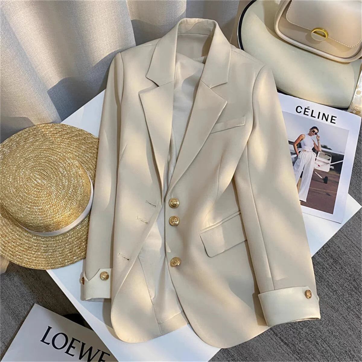 2025 New Women's Suit Coat Elegant Sports Casual Blazer Korean Fashion Luxury Jacket Spring Autumn Solid Color Ladies Clothing